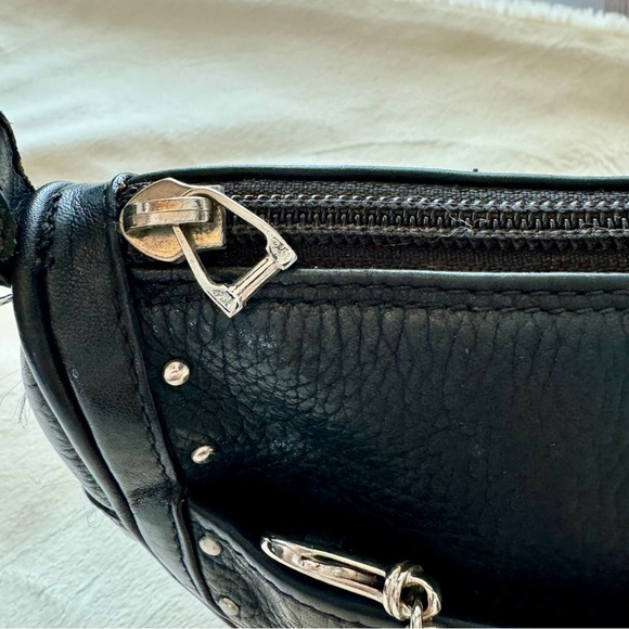 VERSACE (100% Authentic)- Vintage Black Leather Handbag - Picture 10 of 16